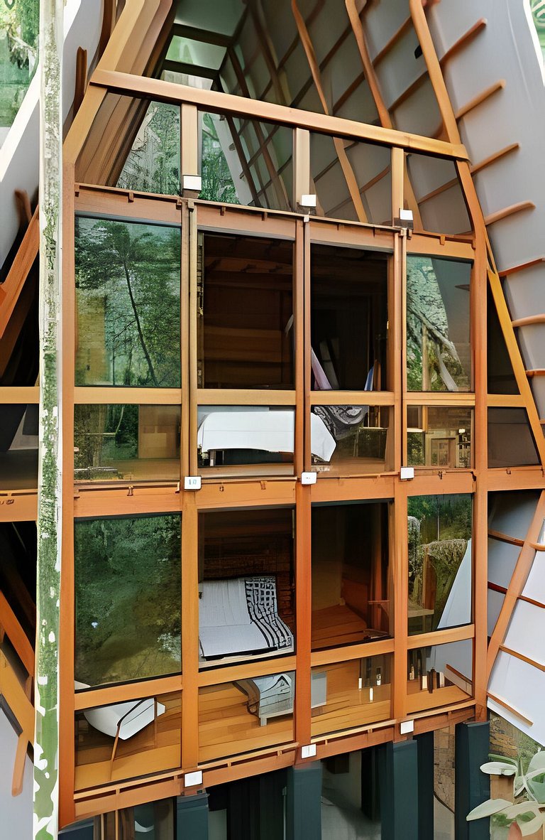 No topo das árvores na Aldeia Rizoma