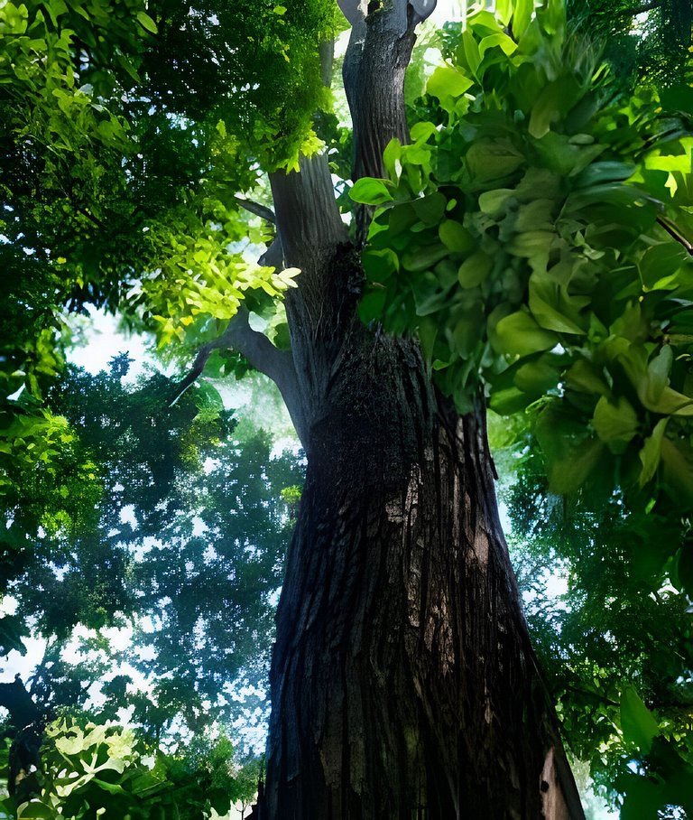 No topo das árvores na Aldeia Rizoma