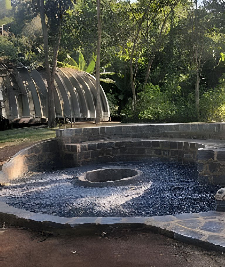 Refugio aconchegante na floresta Aldeia Rizoma