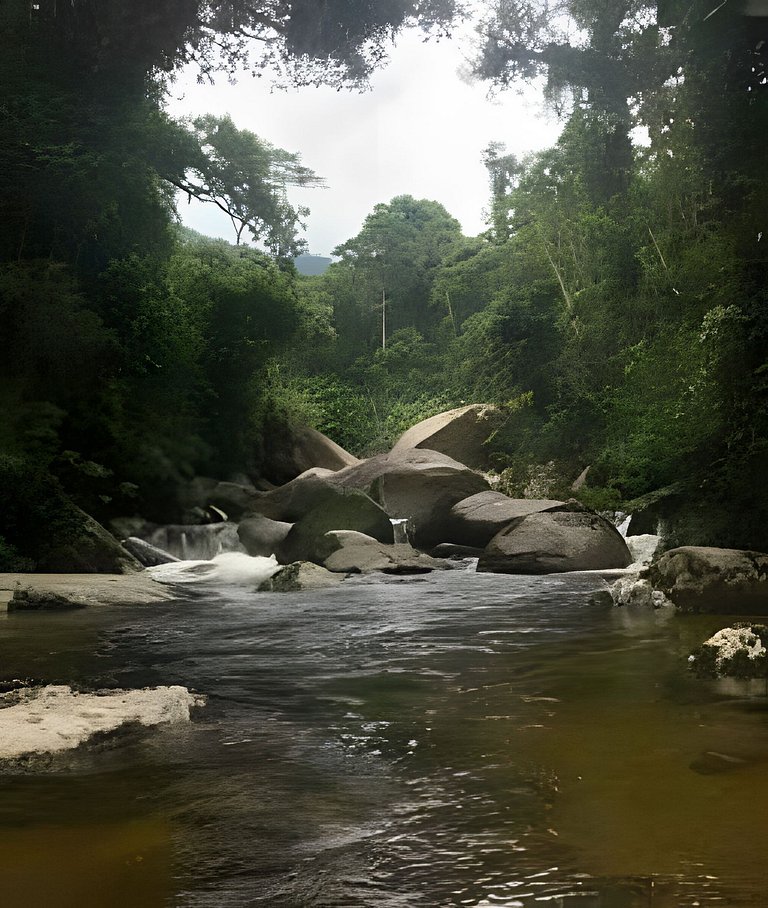 Refugio aconchegante na floresta Aldeia Rizoma