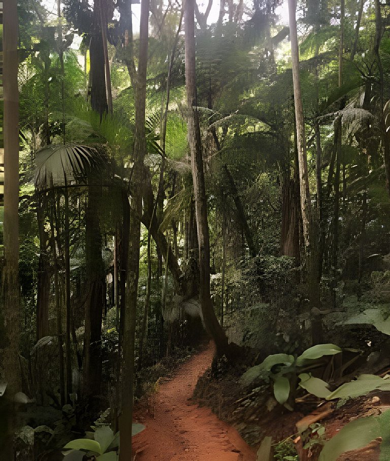 Refugio aconchegante e futurista na floresta