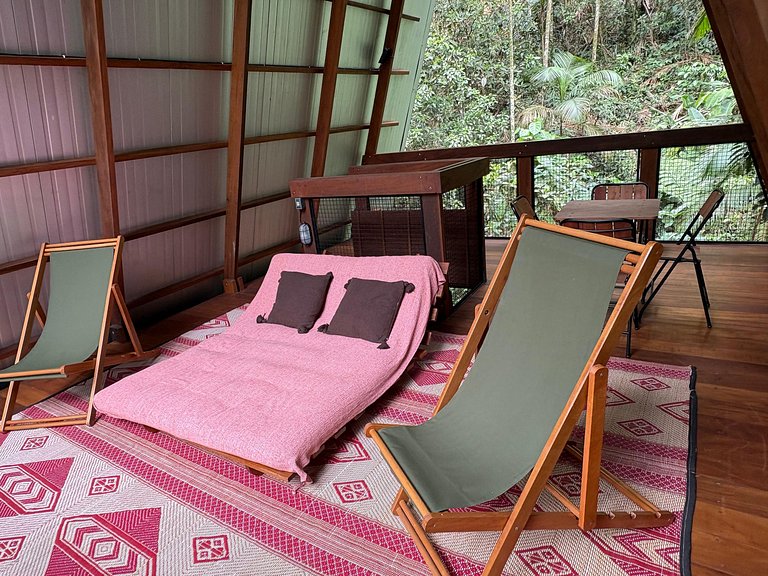 No topo das árvores na Aldeia Rizoma